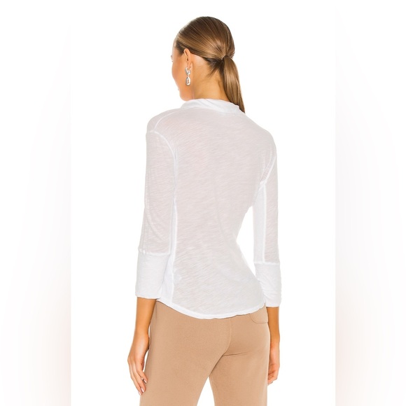 EUC James Perse $185 Slub Side Panel Front Shirt in White - Picture 3 of 4